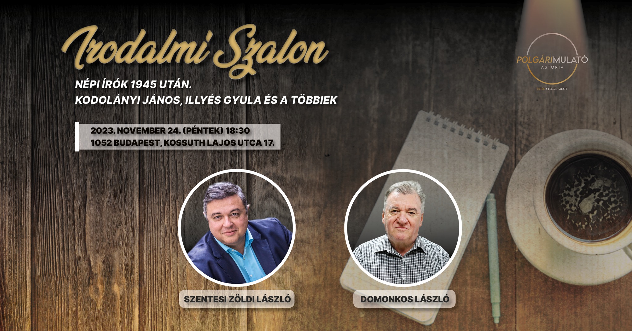 Irodalmi szalon - Szentesi Zöldi Lászlóval és Domonkos Lászlóval